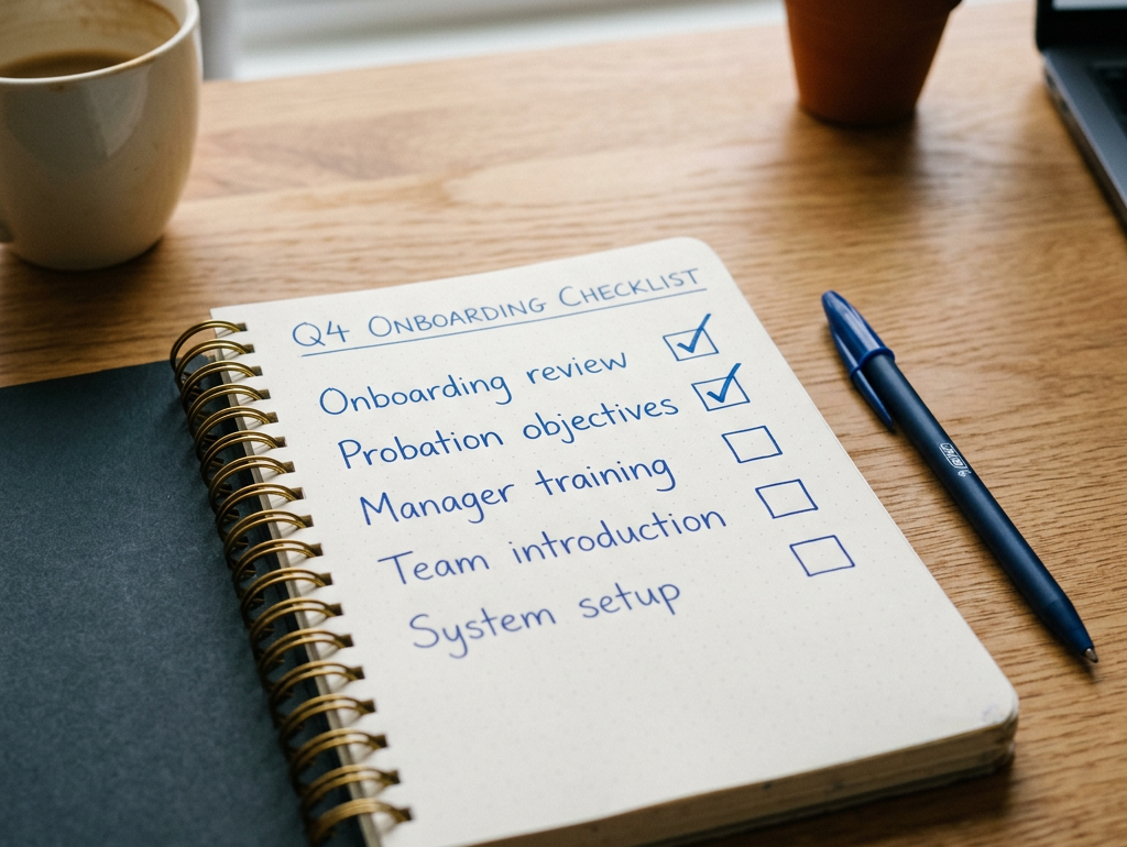 Employer HR checklist for managing probation periods and new employee reviews